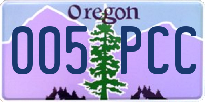 OR license plate 005PCC