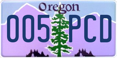 OR license plate 005PCD