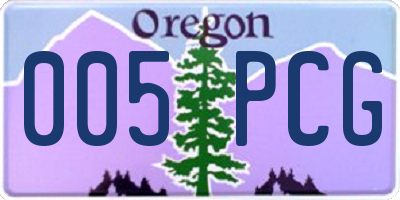 OR license plate 005PCG