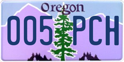 OR license plate 005PCH