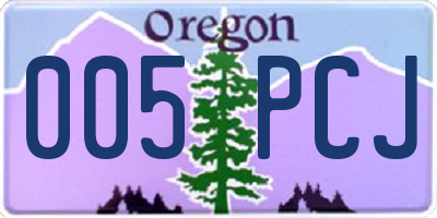 OR license plate 005PCJ