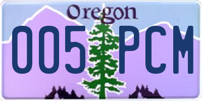 OR license plate 005PCM