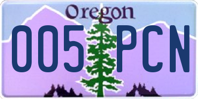 OR license plate 005PCN