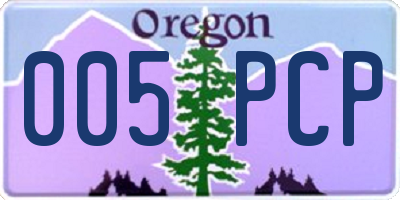 OR license plate 005PCP