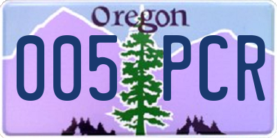 OR license plate 005PCR