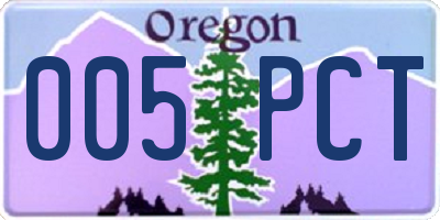 OR license plate 005PCT