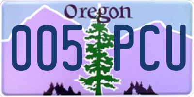 OR license plate 005PCU