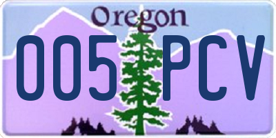 OR license plate 005PCV