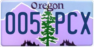 OR license plate 005PCX