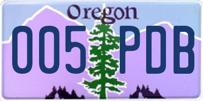 OR license plate 005PDB