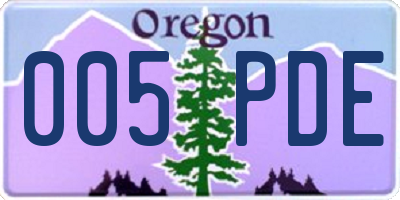 OR license plate 005PDE