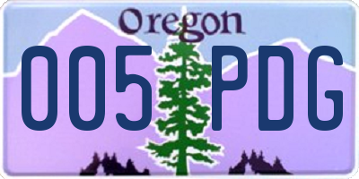 OR license plate 005PDG