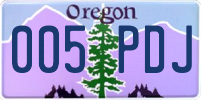 OR license plate 005PDJ