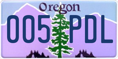 OR license plate 005PDL