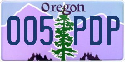 OR license plate 005PDP