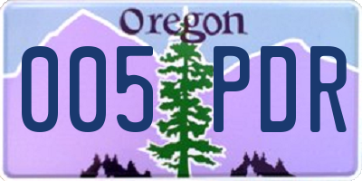 OR license plate 005PDR