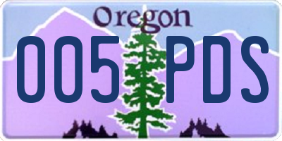 OR license plate 005PDS