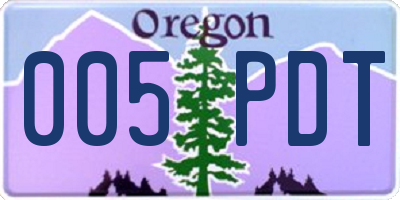 OR license plate 005PDT