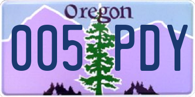 OR license plate 005PDY
