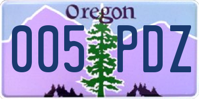 OR license plate 005PDZ