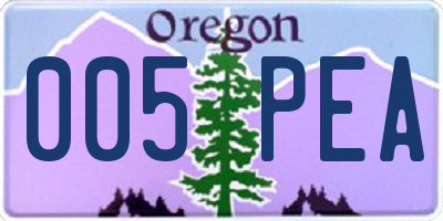 OR license plate 005PEA