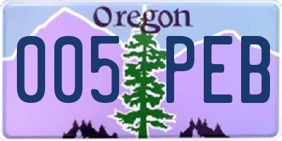 OR license plate 005PEB