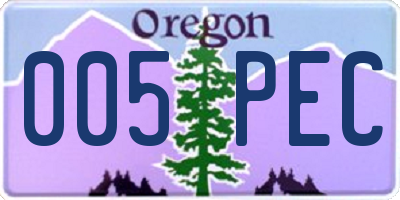 OR license plate 005PEC