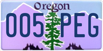 OR license plate 005PEG