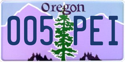 OR license plate 005PEI