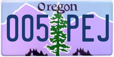 OR license plate 005PEJ