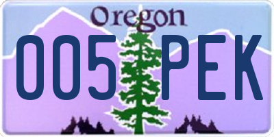 OR license plate 005PEK