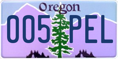 OR license plate 005PEL