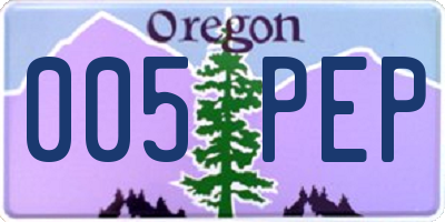 OR license plate 005PEP