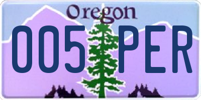 OR license plate 005PER