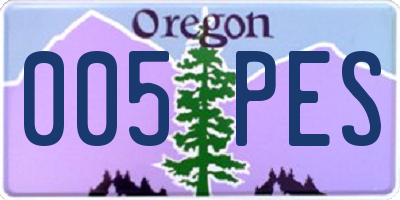 OR license plate 005PES