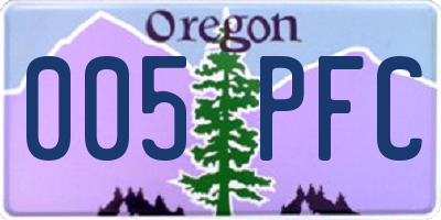 OR license plate 005PFC