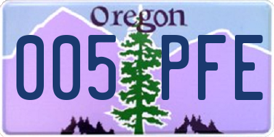 OR license plate 005PFE