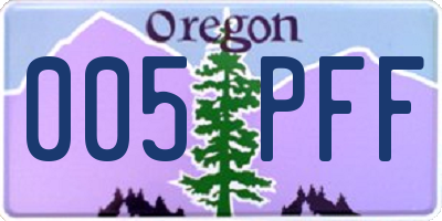 OR license plate 005PFF