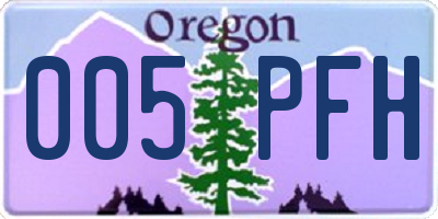 OR license plate 005PFH