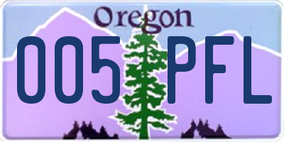 OR license plate 005PFL