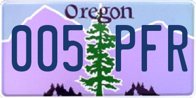 OR license plate 005PFR