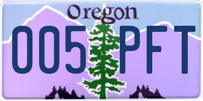 OR license plate 005PFT