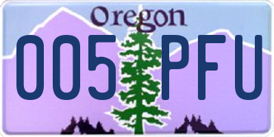 OR license plate 005PFU