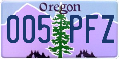 OR license plate 005PFZ