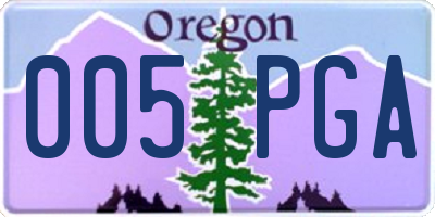 OR license plate 005PGA