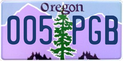 OR license plate 005PGB