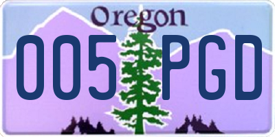 OR license plate 005PGD