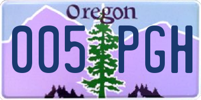 OR license plate 005PGH