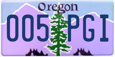 OR license plate 005PGI