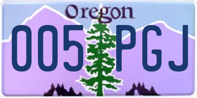OR license plate 005PGJ